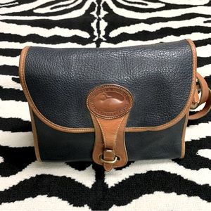 Vintage Dooney & Bourke Essex Bag Navy & British Tan AWL